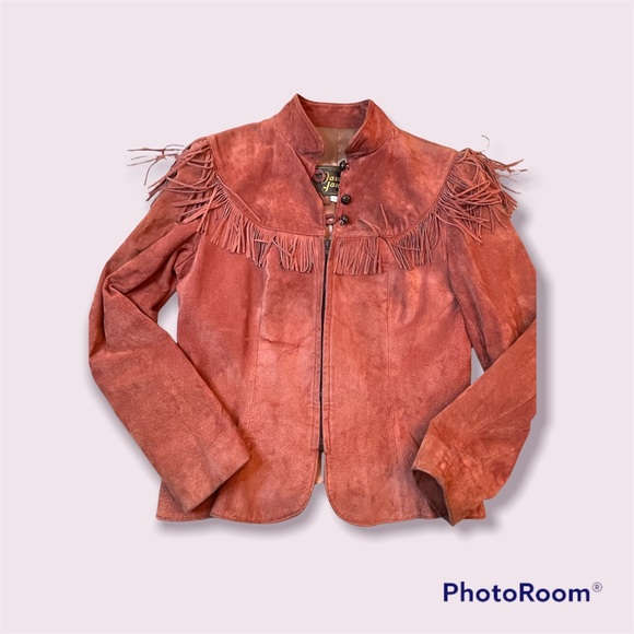 David James Jackets & Blazers - DAVID JAMES Vintage Leather Fringe Jacket SZ 13/14